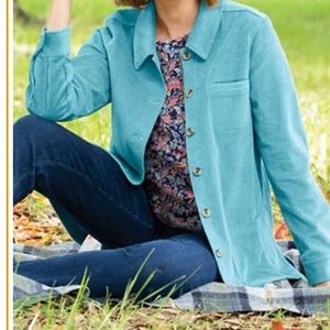Appleseed's women's jacket blue corduroy size PL